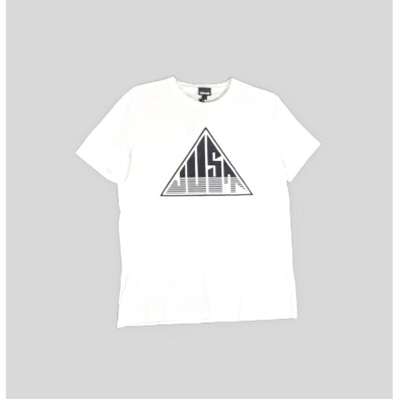NWT JUST CAVALLI Men's White T Shirt Black Triangle Graphic Sz Large Tee Logo - Picture 2 of 12